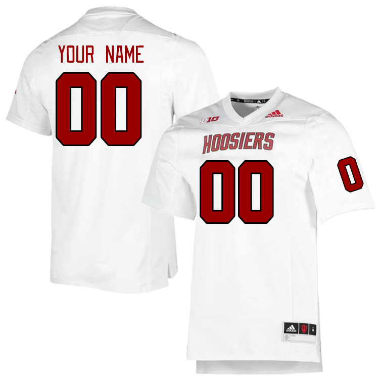 Custom Indiana Hoosiers Name And Number College Football Jerseys Stitched-White - Click Image to Close